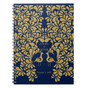 Art Deco peacock 1920 Wedding guest book