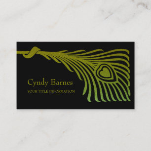 Art Deco Peacock Feather Business Card Set 1104