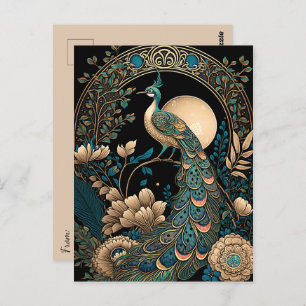Art Deco Peacock Postcard
