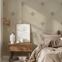 Art Deco Peel & Stick Beige & Cream Geometric