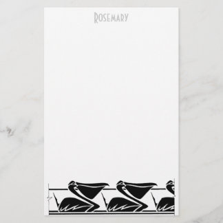 Art Deco Pelican stationery personalised