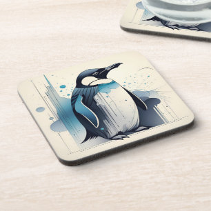 Art Deco Penguin Hard plastic coaster set