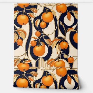 Art Deco Persimmon Fruit Pattern  Wallpaper