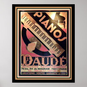 Art Deco Pianos Daude Poster 16 x 20
