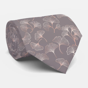 Art Deco Pink Leaf Pattern Tie