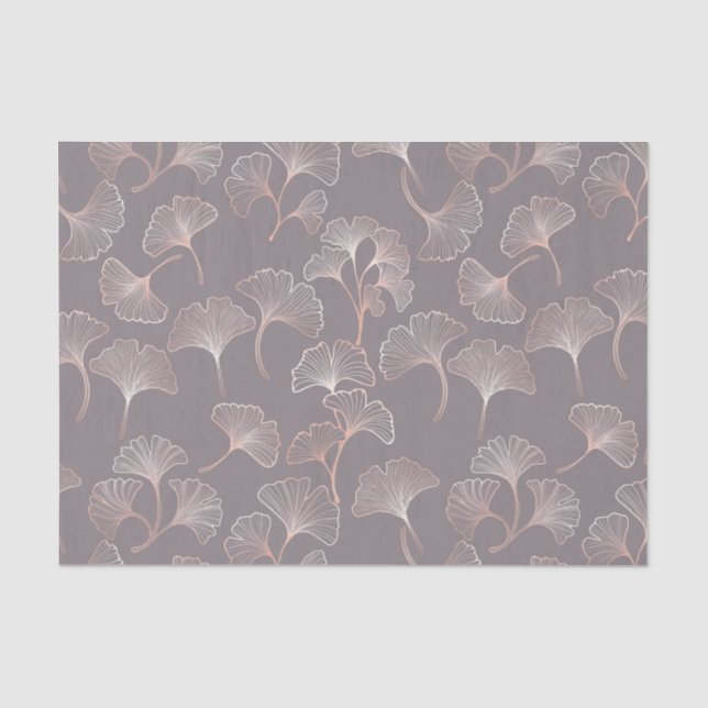 Art Deco Pink Leaf Pattern Tissue Paper (Front)