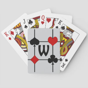 Art Deco Playing Card Suits v2 Monogrammed