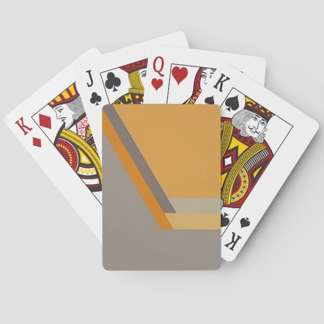 ART DECO playing cards (tangerine/grey) (Back)