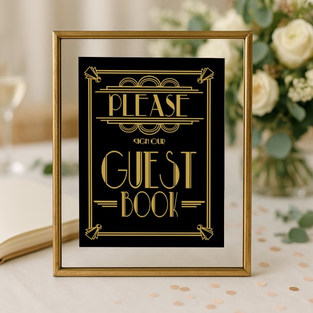 Art Deco Please sign our guest book wedding signs (Creator Uploaded)