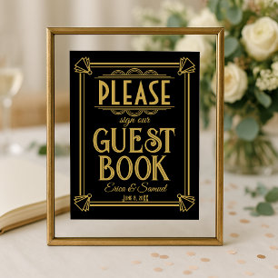 Art Deco Please sign our guest book wedding signs