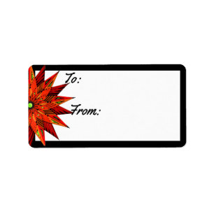 Art Deco Poinsettia To-From Label