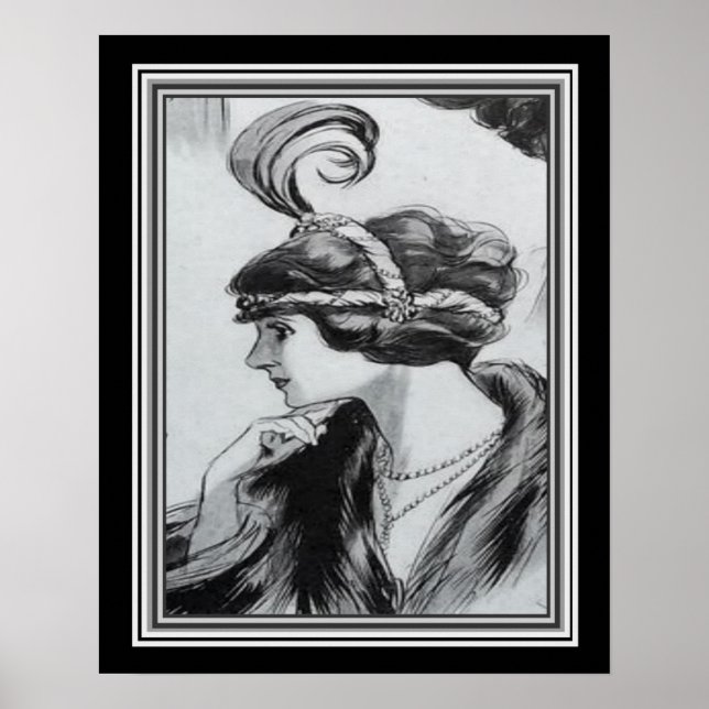 Art Deco Portrait of a Flapper ca.1920 - 16x20 Poster (Front)
