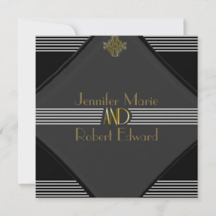 Art Deco Posh Wedding Invitation