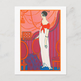 Art Deco postcard 7 in red colour