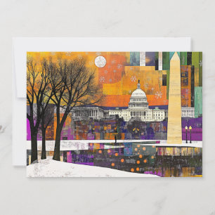 Art Deco Postcard, Washington DC Retro Vintage Invitation