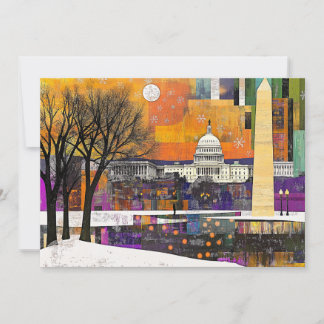 Art Deco Postcard, Washington DC Retro Vintage Invitation