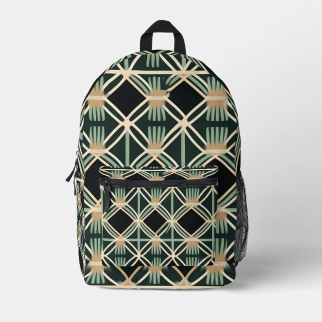Art Deco Printed Backpack (Front)