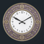 Art Deco Purple Large Clock<br><div class="desc">Great clock design. You will love it like others. Be free to use this design for other product you like or to customize and add your text. Follow me for more. Thank you. Have a nice day.</div>