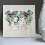 Art Deco Purple Lilies Wall Decor Art Nouveau Ceramic Tile<br><div class="desc">Welcome to CreaTile! Here you will find handmade tile designs that I have personally crafted and vintage ceramic and porcelain clay tiles, whether stained or natural. I love to design tile and ceramic products, hoping to give you a way to transform your home into something you enjoy visiting again and...</div>