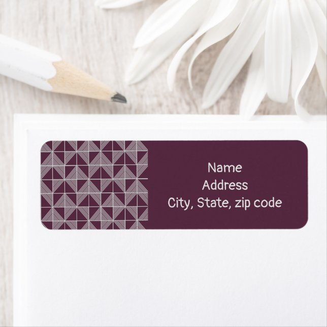 Art Deco Puzzle  Return Address Label (Insitu)
