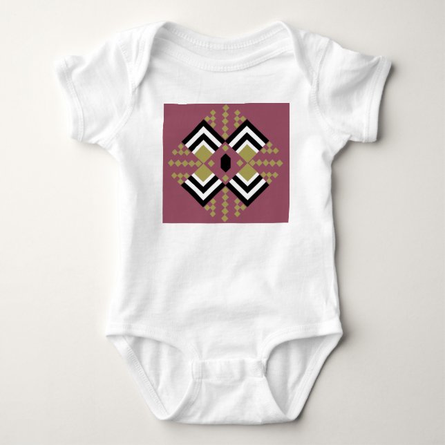 Art Deco Quilt Inspired Baby Bodysuit (Front)