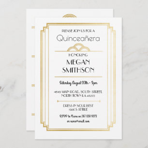 Art Deco Quinceanera Birthday Party 1920s Invite