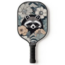 Art Deco Racoon Personalised Pickleball Paddle