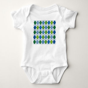 Art Deco Rain Argyle Baby Bodysuit