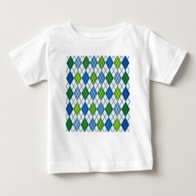Art Deco Rain Argyle Baby T-Shirt (Front)