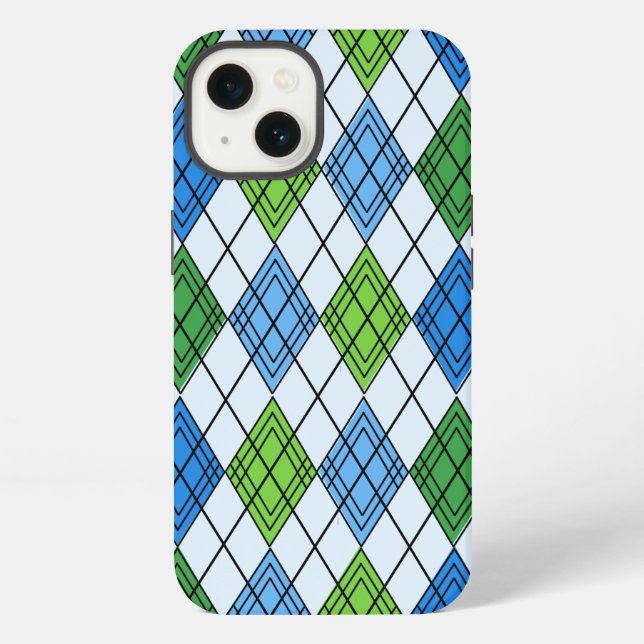 Art Deco Rain Argyle  iPhone Case (Back)