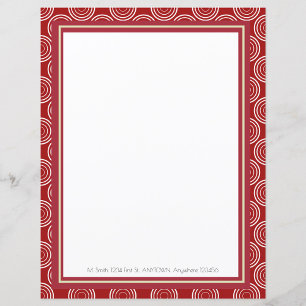 Art Deco Red & Gold Personalised Paper Sheet