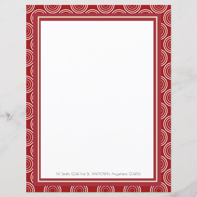 Art Deco Red & Gold Personalised Paper Sheet (Creator Uploaded)