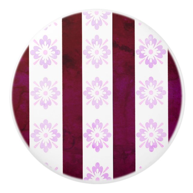 Art Deco Red Pink Ceramic Pull (Front)