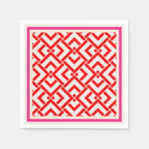 Art deco, red print in vibrant colours
