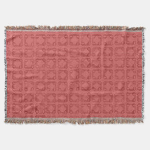 Art Deco Red Squares Throw Blanket