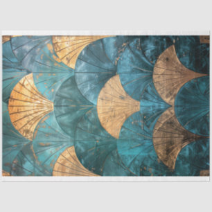 Art Deco, Repeat Pattern, Textured Tile Art Tissue Paper