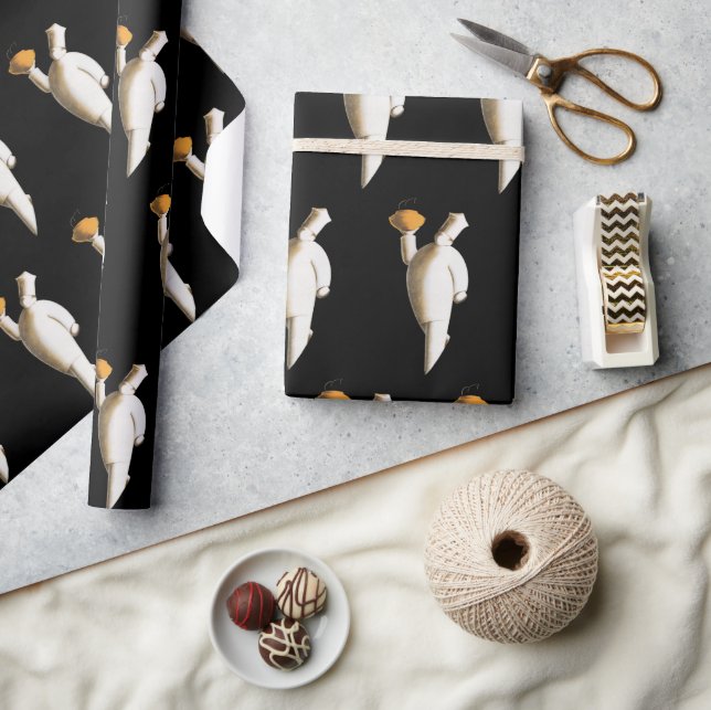 Art Deco Restaurant Chef, Vintage Business Wrapping Paper (Crafts)