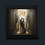 Art Deco Retro Black & Gold Wedding Anniversary Gift Box<br><div class="desc">Step back in time with our Art Deco Retro Black & Gold Wedding Anniversary gift box,  radiating timeless elegance. #ArtDeco #Retro #BlackGold #WeddingAnniversary

The text is fully customisable,  allowing you to adjust it for any year. This is another 100% original Snuggle Hmaster Deisgns.</div>