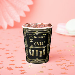 Art Deco Retro New Year's Eve Prohibition Bar Paper Cups