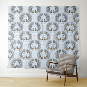 Art Deco retro Peacock Tapestry