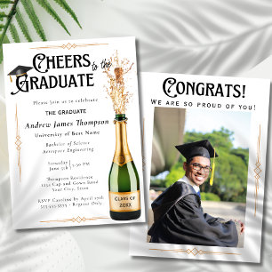 Art Deco Retro Photo Graduation Party Announcement
