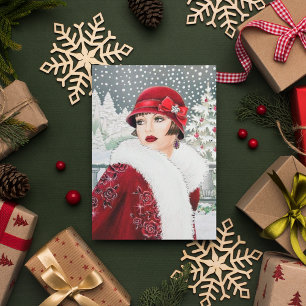 Art Deco retro vintage Christmas Card