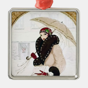 art deco retro vintage Christmas Holiday ornament