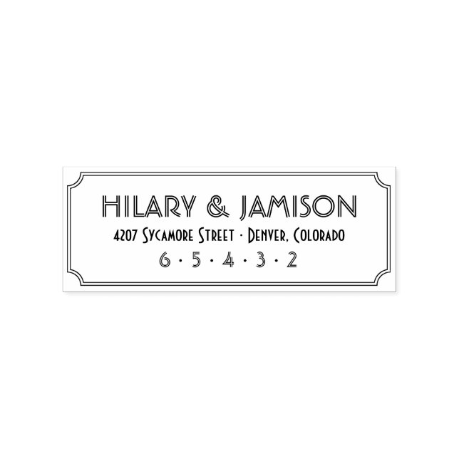 Art Deco Return Address Stamp (Imprint)