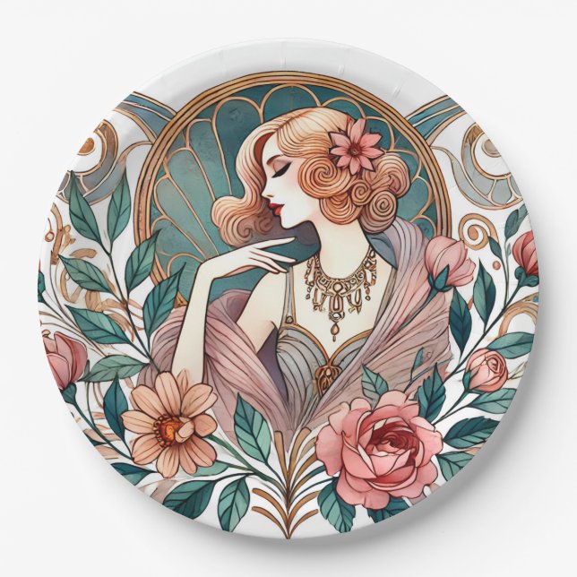 Art Deco Revival  Paper Plate (Front)
