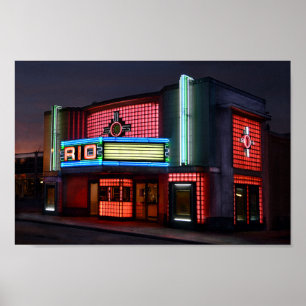 Art Deco Rio Theatre, Overland Park, Kansas Poster