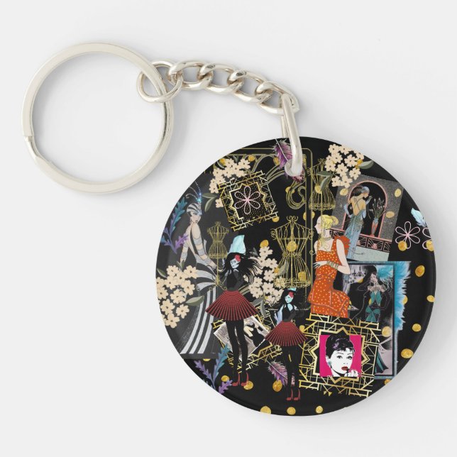 Art Deco Roaring 20's, 30's  Key Ring (Front)