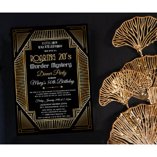 Art Deco Roaring 20s Birthday Invitation