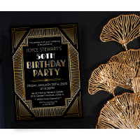 Art Deco Roaring 20s Birthday Invitation