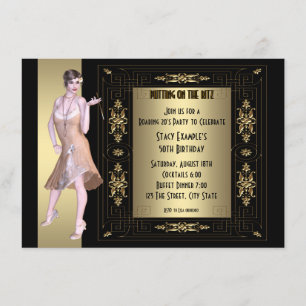 Art Deco Roaring 20's Birthday Party Invitation